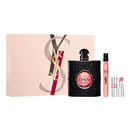 Black Opium fragrance gift set 3-Piece Set with perfume, lip gloss, and lipstick from Yves Saint Laurent.
