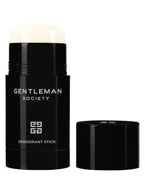 Givenchy Gentleman Society deodorant stick in a sleek black design with cap removed.