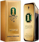 Paco Rabanne One Million Golden Oud Parfum Intense 100ml bottle and packaging with elegant gold design.