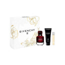 Givenchy L'Interdit Eau de Parfum Rouge gift set showcasing floral fragrance, including perfume, lotion, and mini spray.