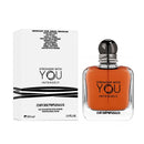 Emporio Armani Stronger With You Intensely fragrance bottle and box, 100ml Eau de Parfum for men.